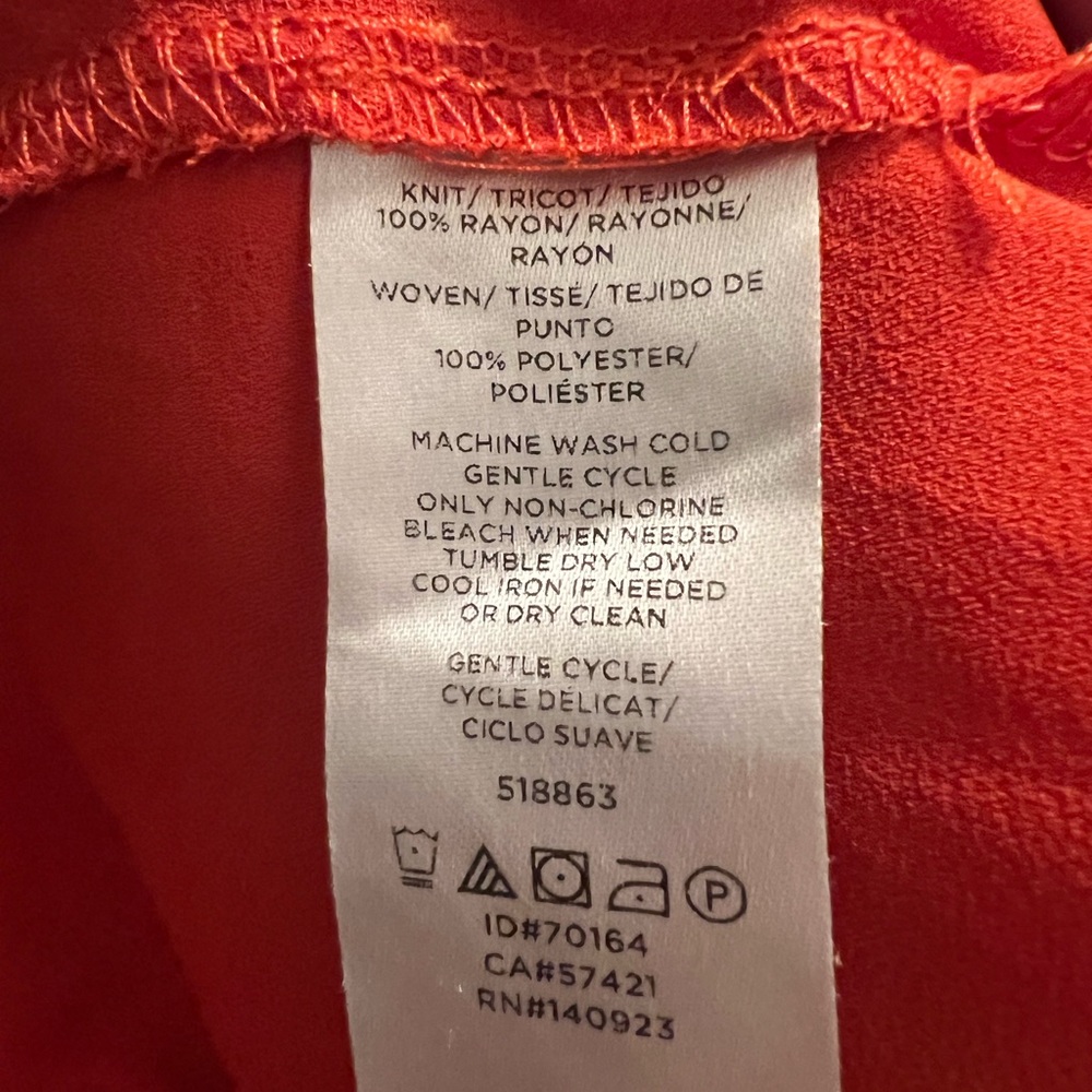 LOFT Red Orange Long Sleeve Blouse M - Picture 6 of 6